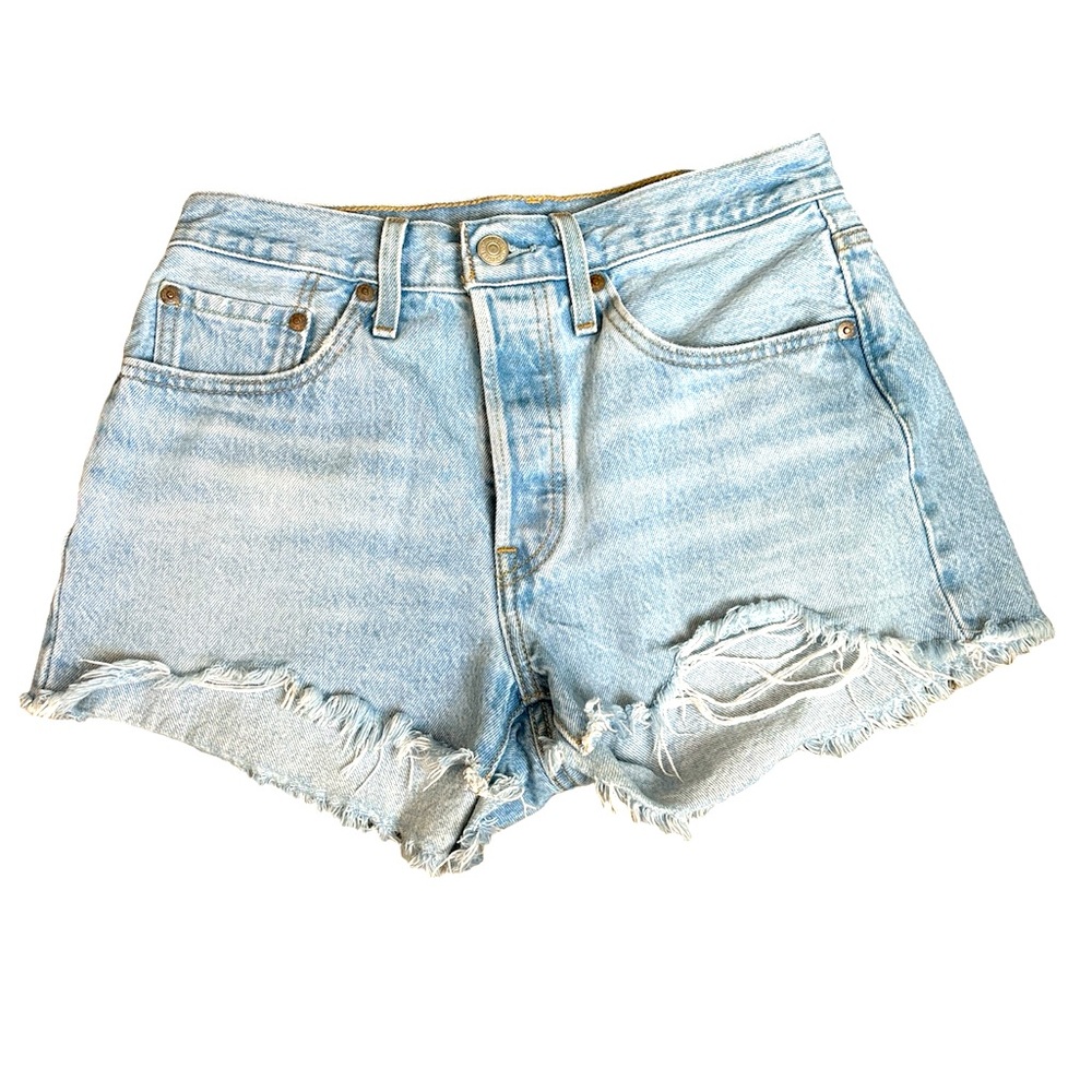 Levi’s501® ORIGINAL FIT HIGH RISE WOMEN'S SHORTS, Size 27, Luxor Heat Light Wash